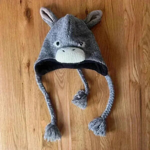 deLux Wool Donkey Hand Made in Nepal Knit Hat Fleece Lined